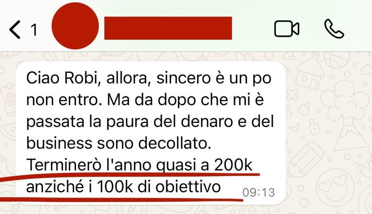 Messaggio: passata la paura del denaro, terminerò l'anno quasi a 200k anziché i 100k di obiettivo